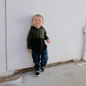 Olive Colorblock Hoodie 18/24 to 5T
