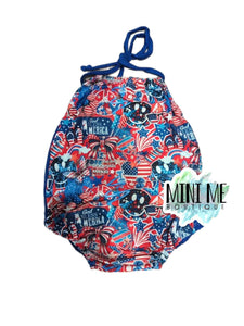 4th of July America Halter Romper 12M to 4T