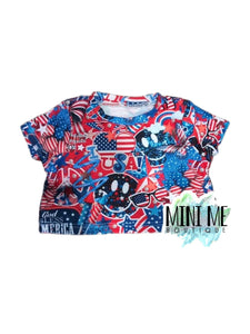 4th of July America Crop Top 12M to 6T