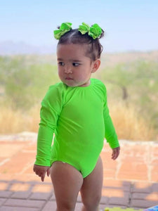Lime Green One Piece Swim Suit 2T, 3T