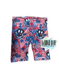 4th of July America Biker Shorts 12M to 6T